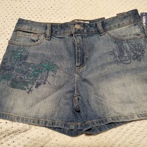 Old Navy embroidered jeans shorts New